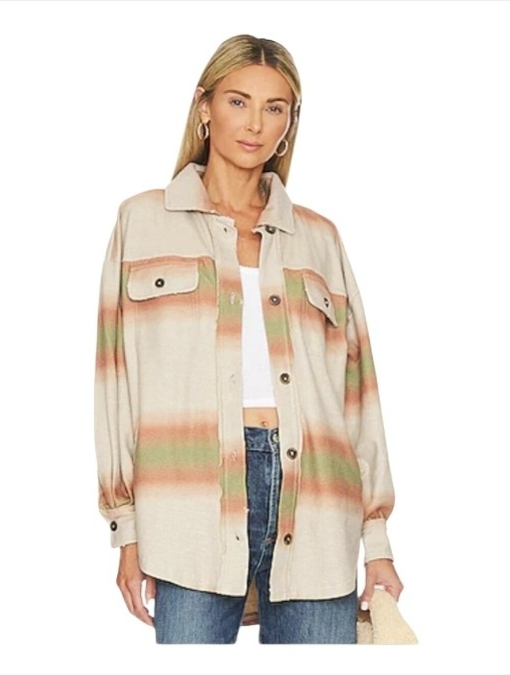 Free People Printed Ruby Jacket In Marzipan Combo Colorway